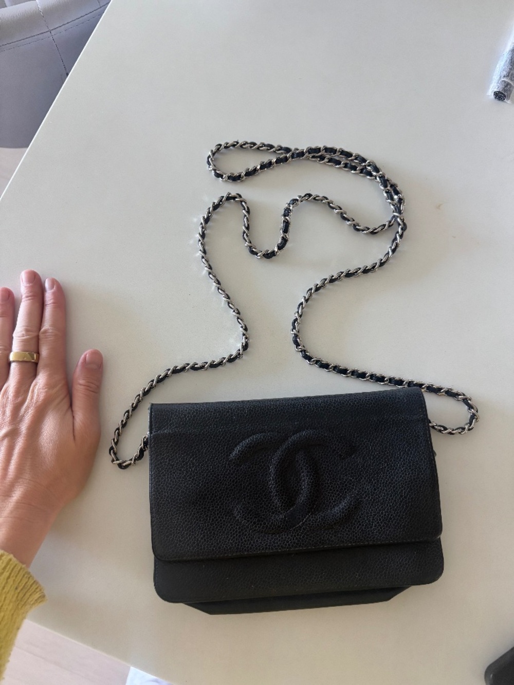 Chanel Half Moon WOC in black Caviar